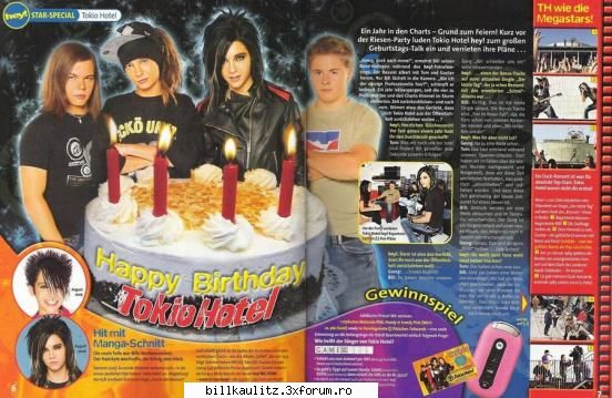 :zzz: 1 an tokio hotel!!! aici poze cu dragutzul de bill!!!!!!